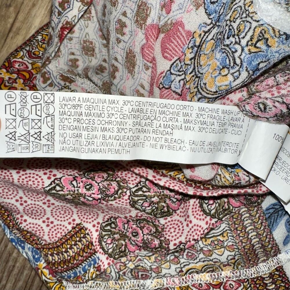 Zara Basic Patchwork Draping Open Back Boho Rompe… - image 8